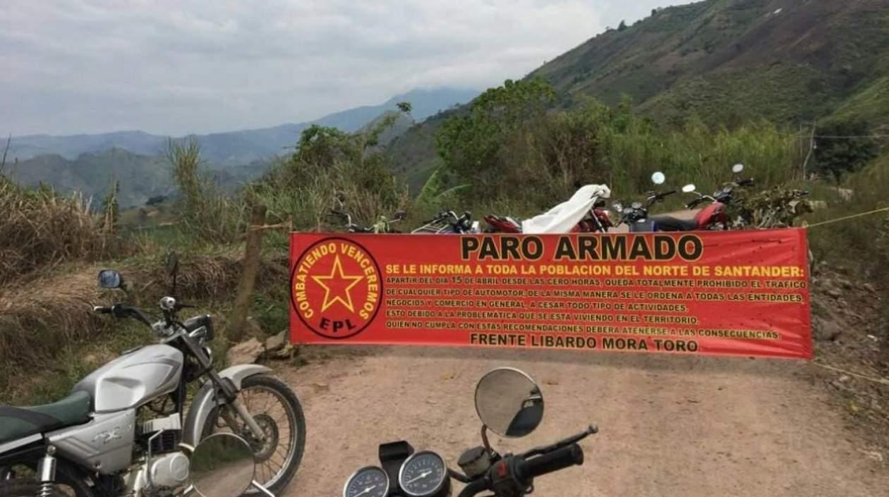 El Catatumbo tuvo que padecer varios paros armados entre el ELN y el EPL.