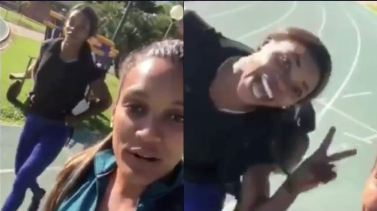 Caterine Ibargüen y  Alysbeth Félix, en un día de entrenamiento.