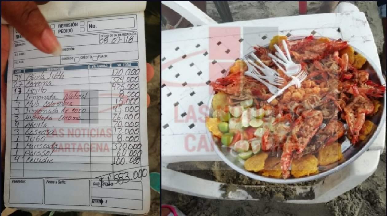 Así les cobraron a los turistas extranjeros en playas de Cartagena.