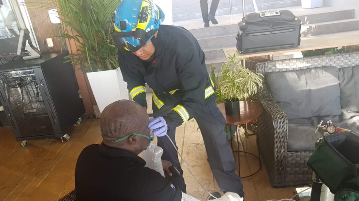 El herido sufrió quemaduras en sus brazos.