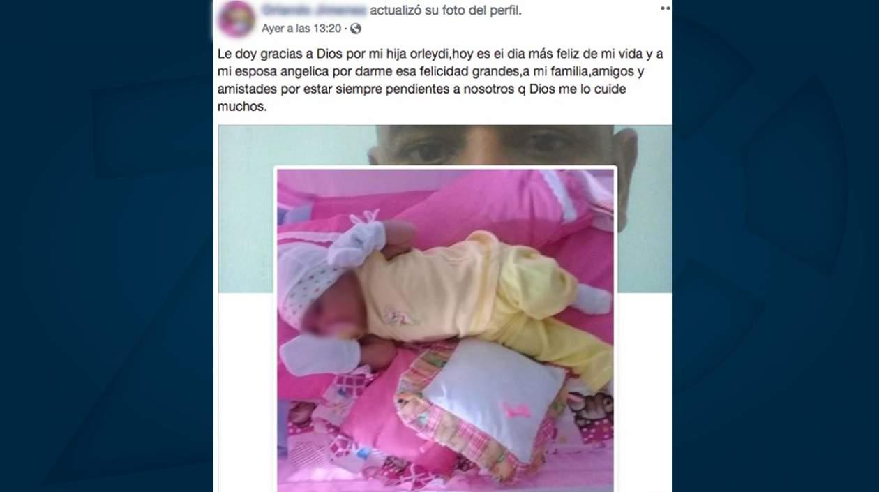 La foto publicada por la pareja de Angélica en su perfil de Facebook ayer a la 1:20 de la tarde. 