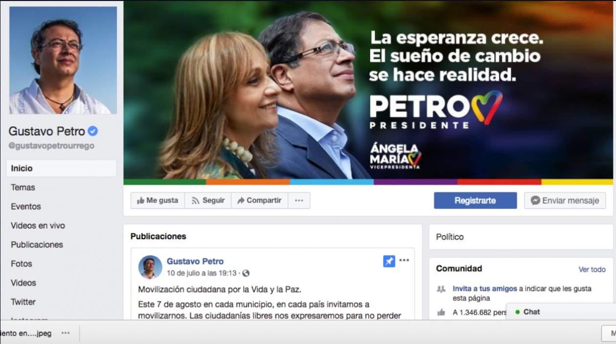 Facebook de Gustavo Petro.