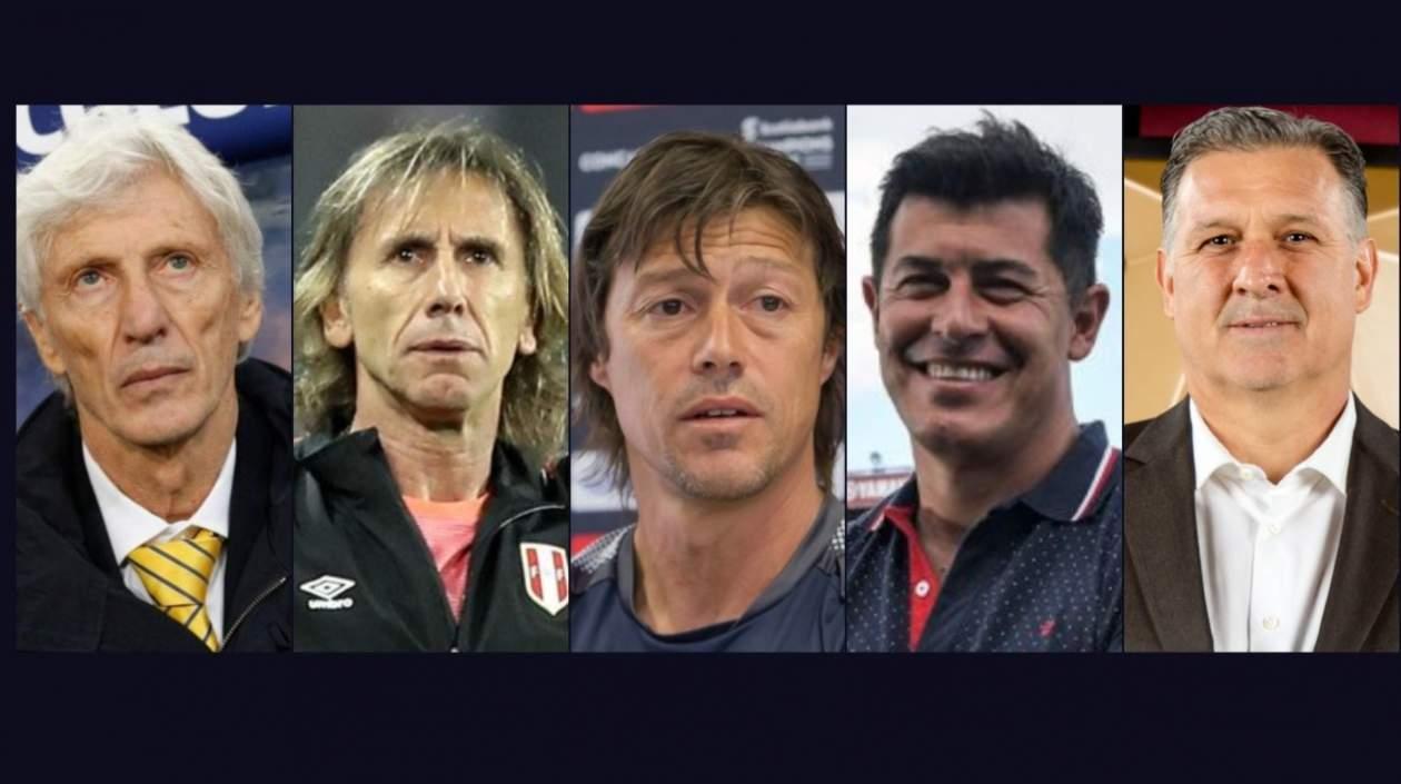 José Pékerman, Ricardo Gareca, Matías Almeyda, Jorge Almirón y Gerardo Martino.