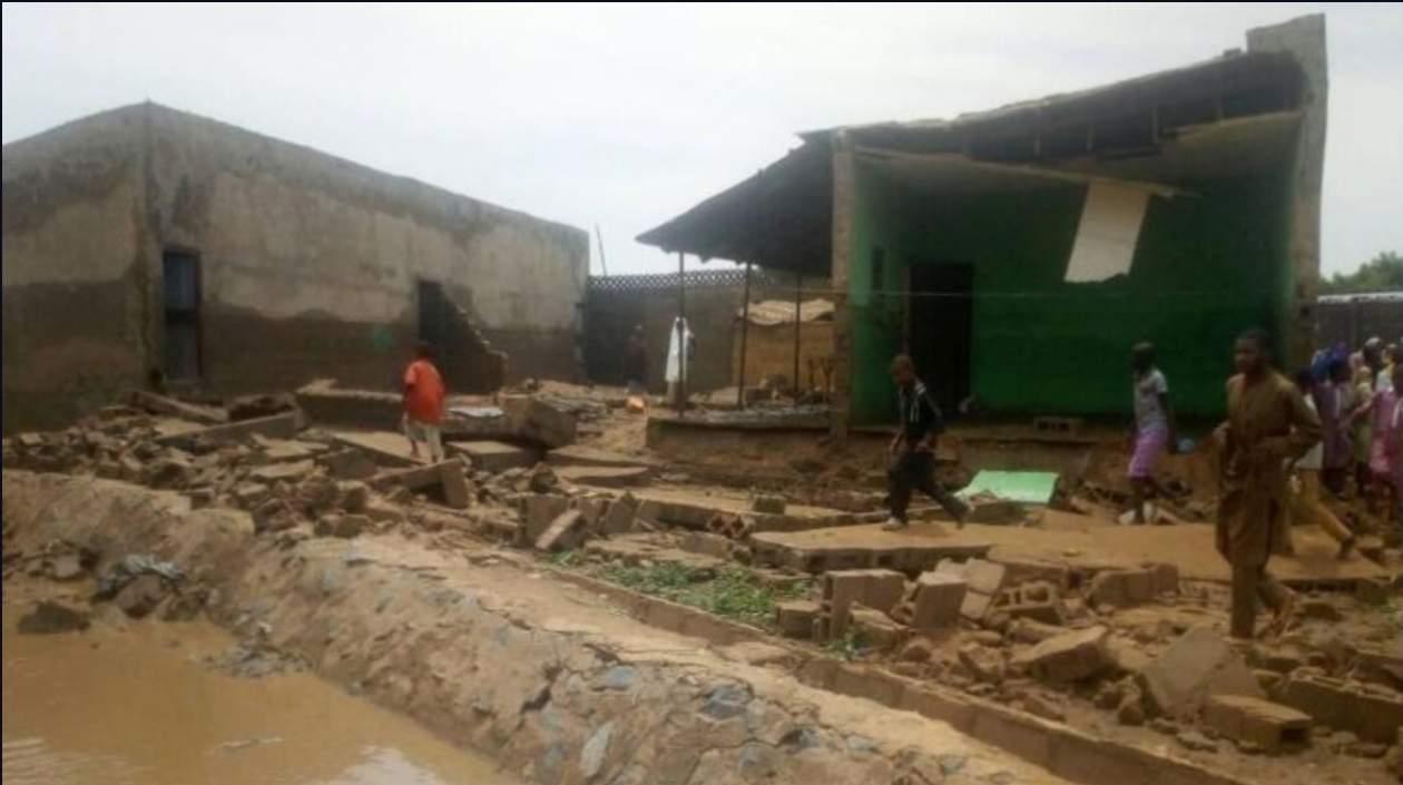 Foto de las inundaciones y daños a las casas en Katsina, en el noroeste de Nigeria.