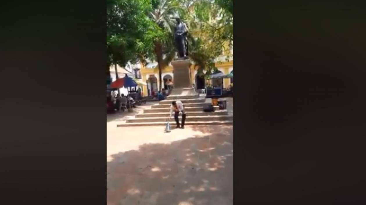 El pastor Elías Ospino Gascón durante el acto que hizo público.