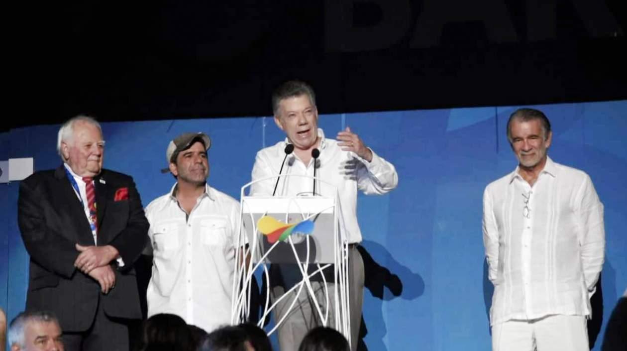 El Presidente Juan Manuel Santos durante su discurso. 