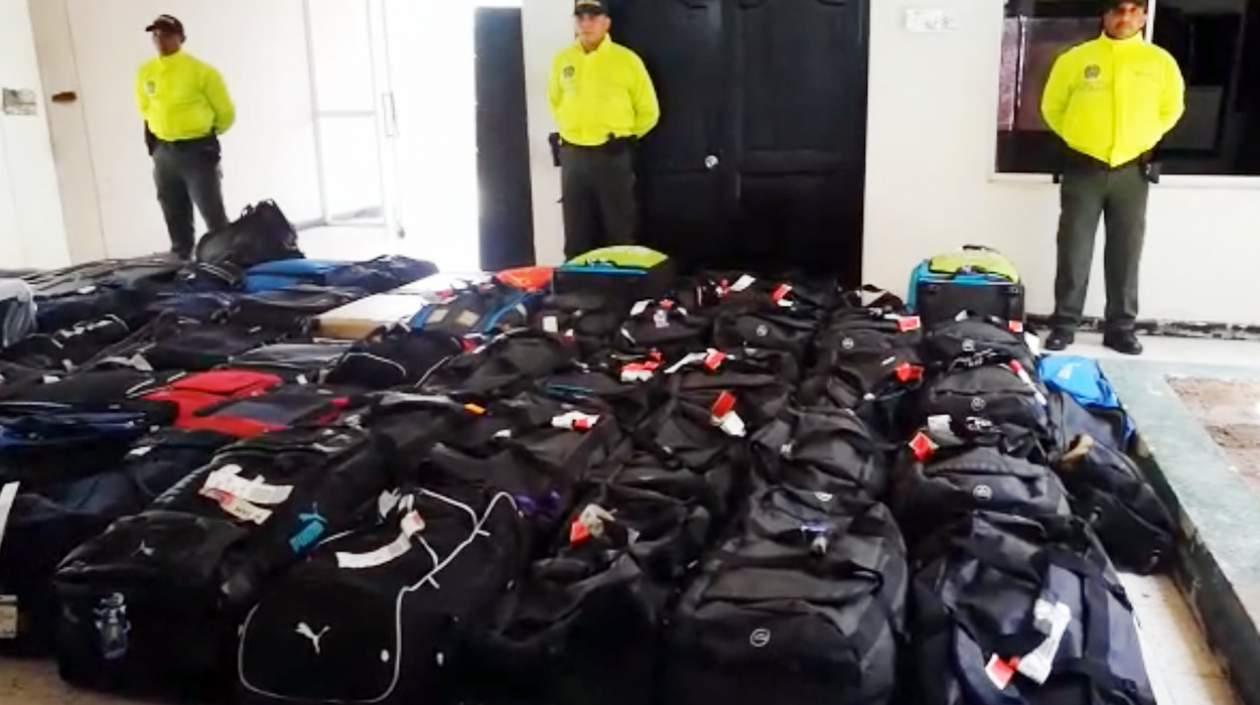 Maletas recuperadas por la Policía