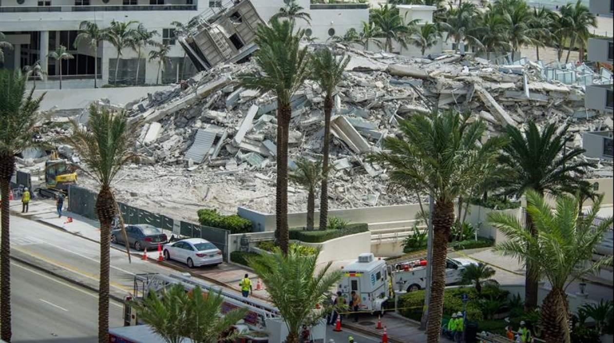 Así quedó el edificio después de ser demolido. 