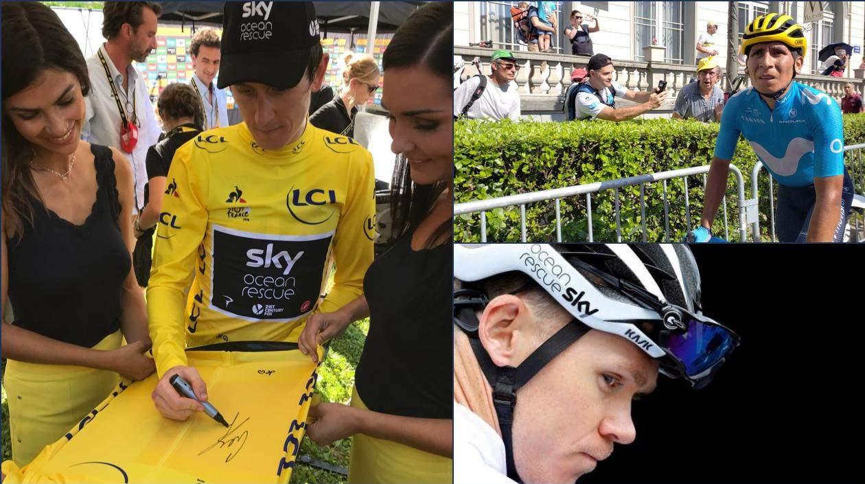 Gerard Thomas, Nairo Quintana y Chris Froome.