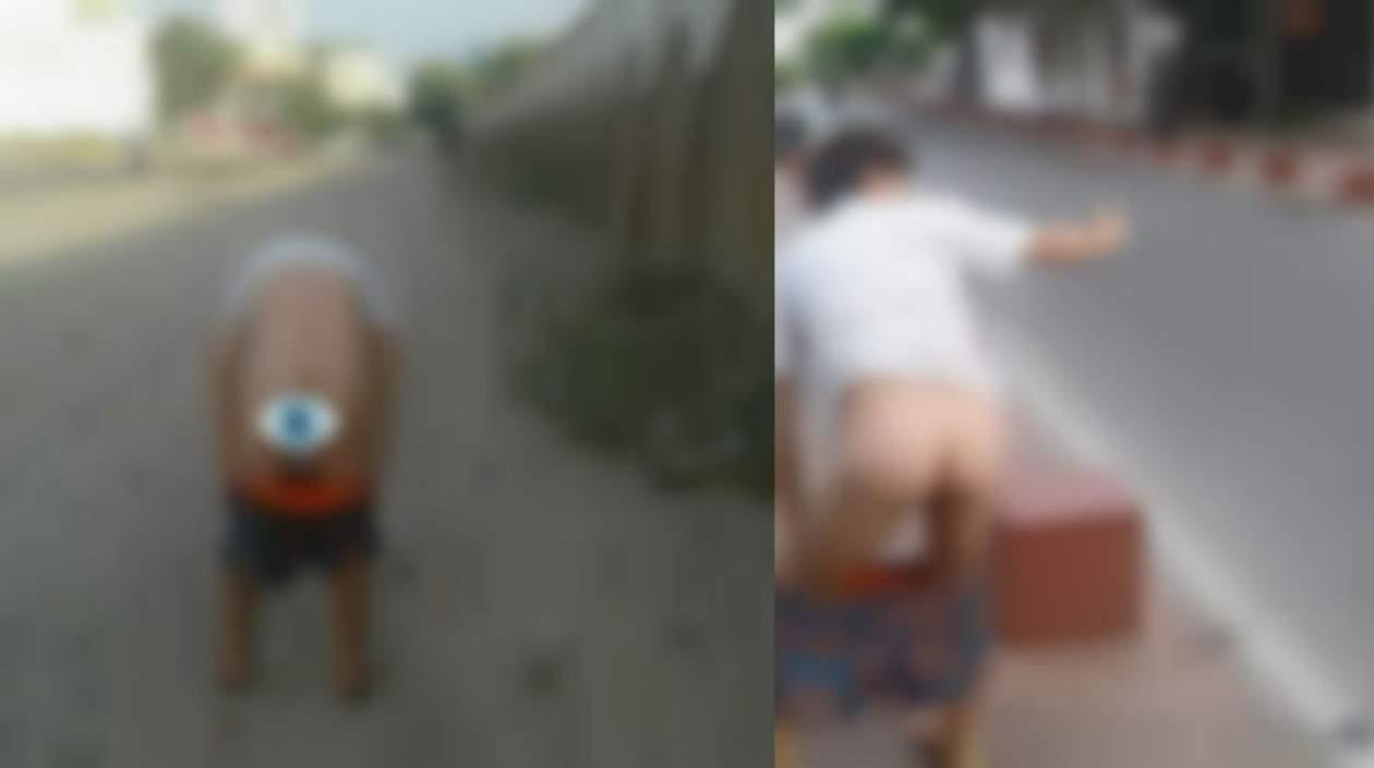 Miguel Martínez practica el 'Reto Mockus' en obras inconclusas de Santa Marta.