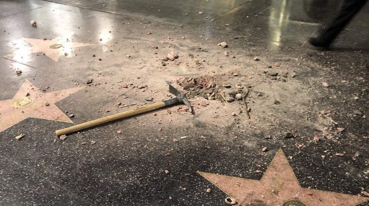 Estado en el que quedó la estrella de la fama de Donald Trump.