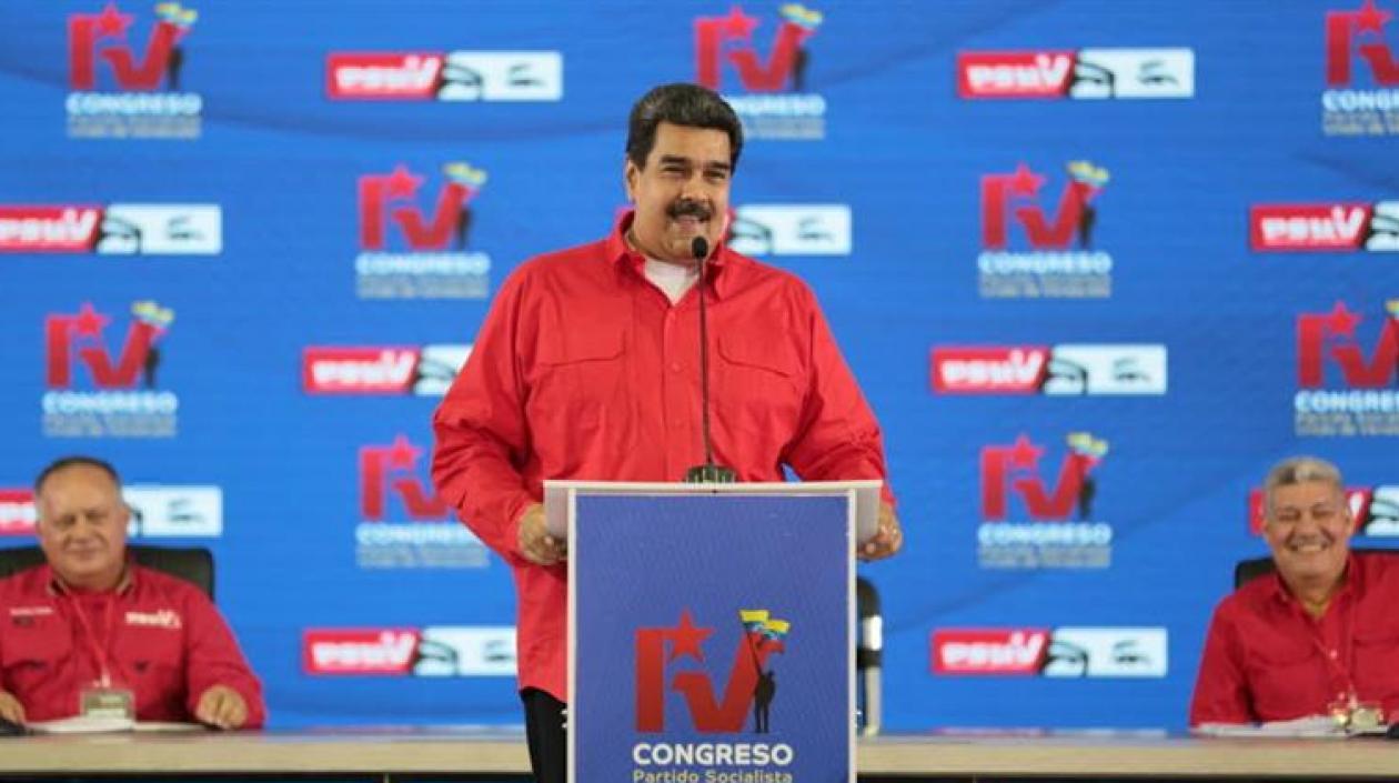 Nicolás Maduro interviniendo en el Congreso del Partido Socialista Unido.