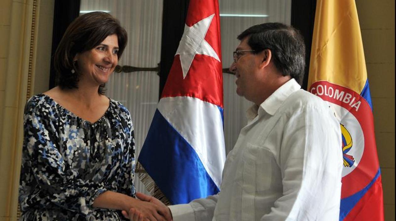 Cancilleres de Colombia y Cuba.