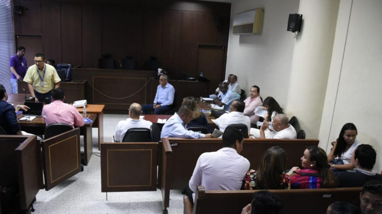 Aspecto de la audiencia realizada hoy.