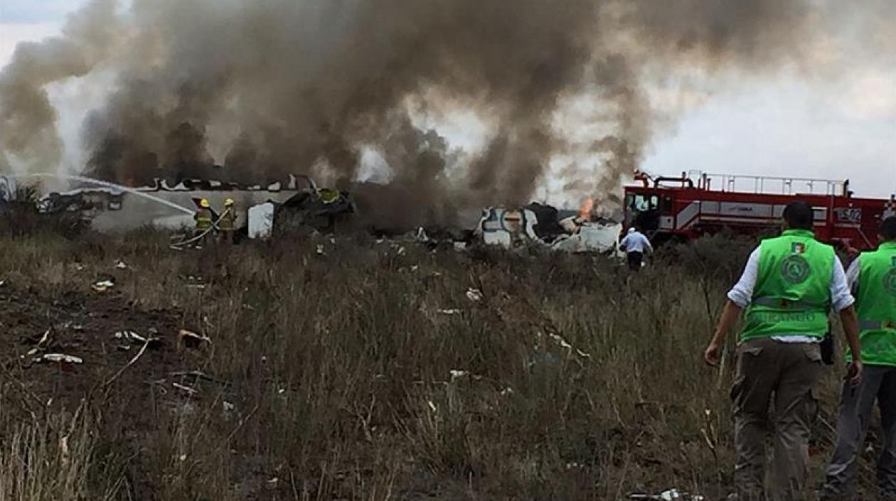 Así quedó el avión tras el accidente. 