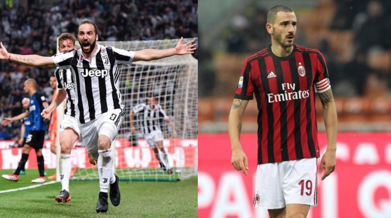 Gonzalo Higuaín y Leonardo Bonucci. 