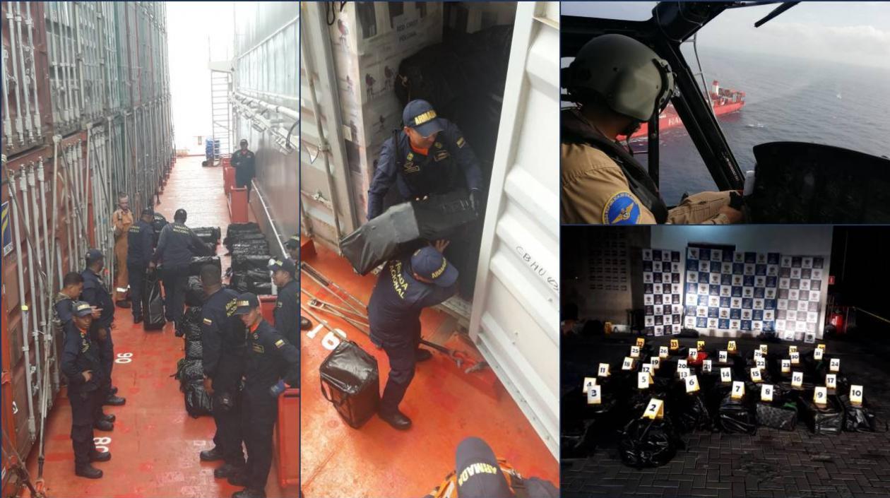 Momentos en que la Armada Nacional llevaba a cabo el operativo.