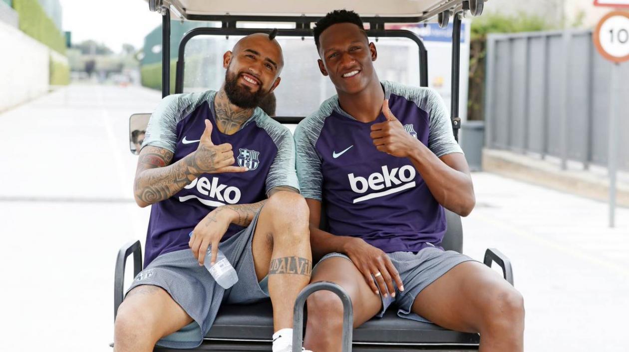 Arturo Vidal y Yerry Mina. 