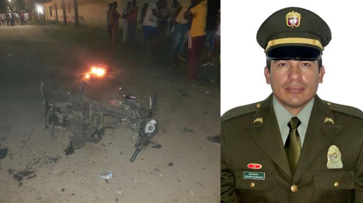  En la foto, el policía fallecido en el hecho, el intendente Eddier Burbano Beltrán. 