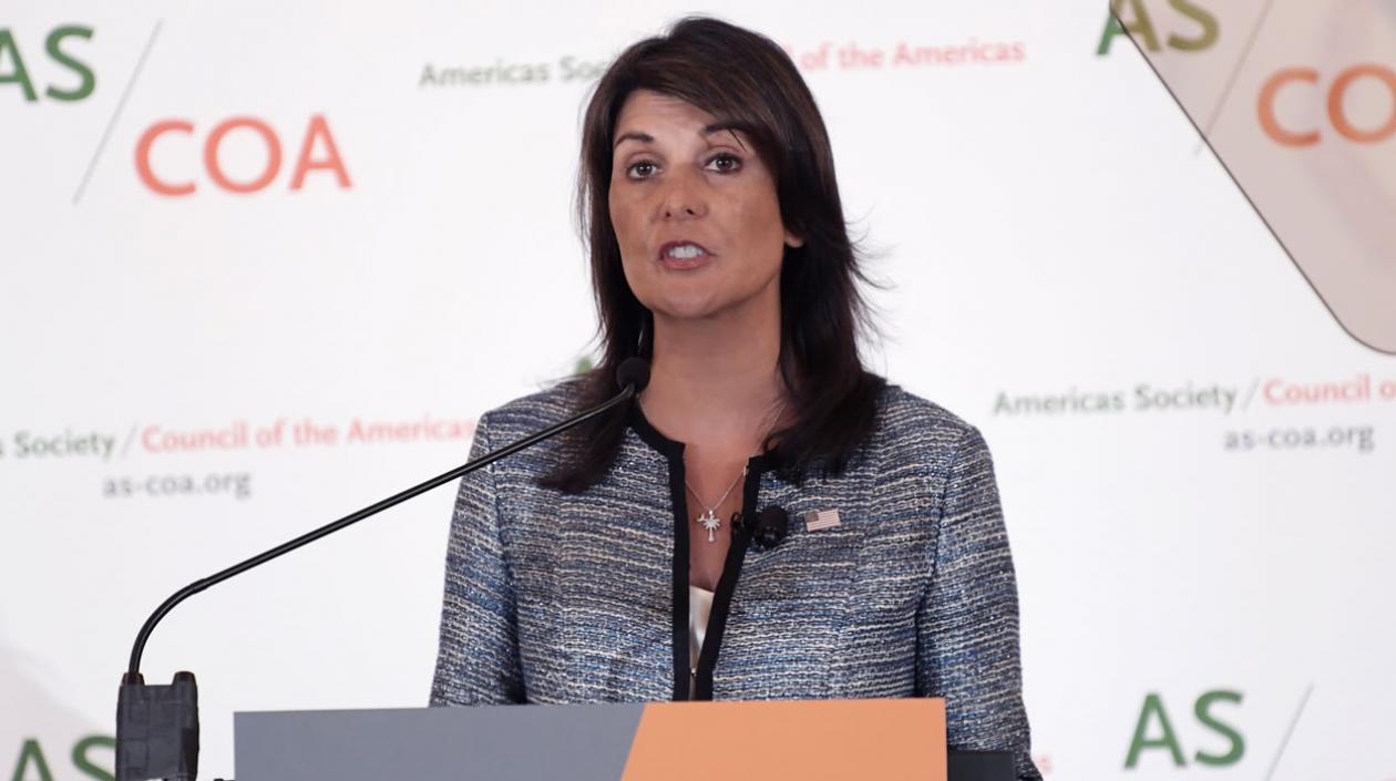 La embajadora de Estados Unidos ante la ONU, Nikki Haley,