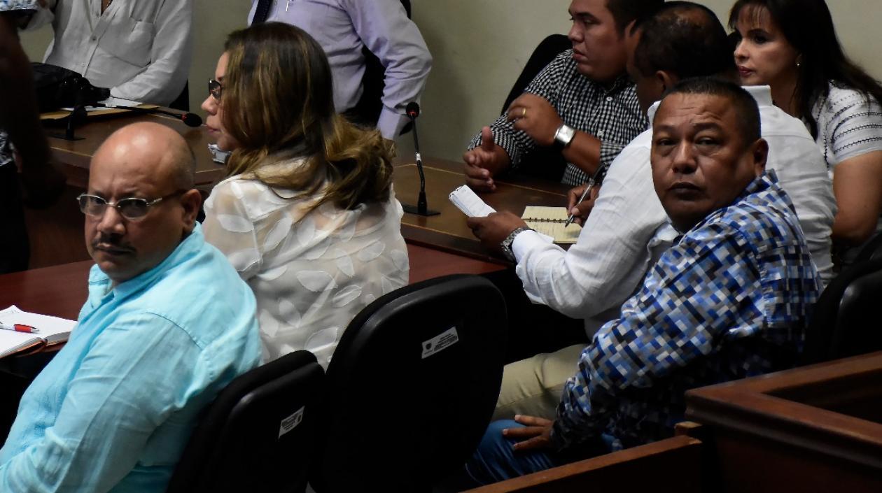 Los 7 implicados en el caso de Aida Merlano durante la audiencia.