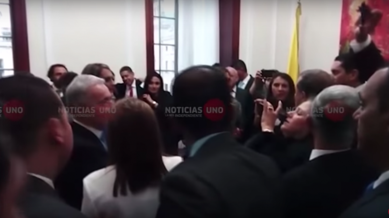 Momento de la celebración en privado del Centro Democrático.