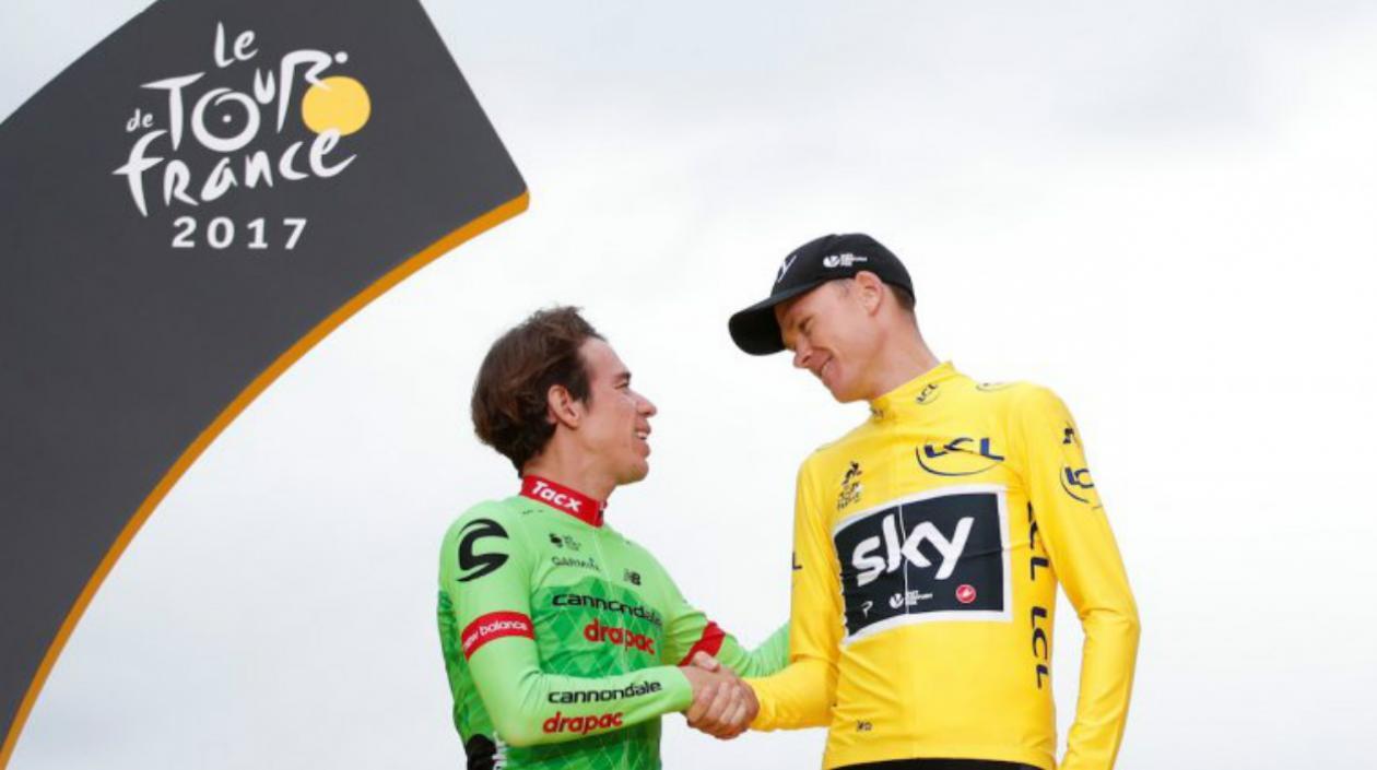 Rigoberto Urán y Chris Froome. 