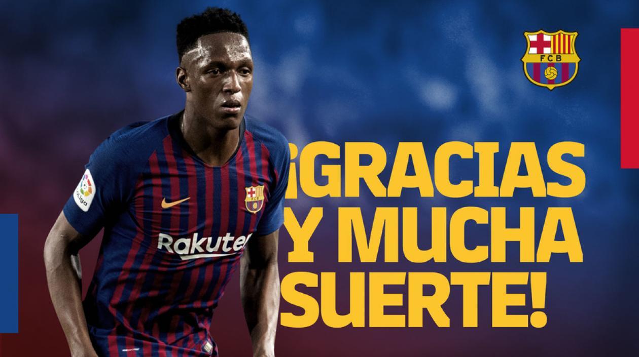 Así despidió el Barcelona a Jerry Mina. 