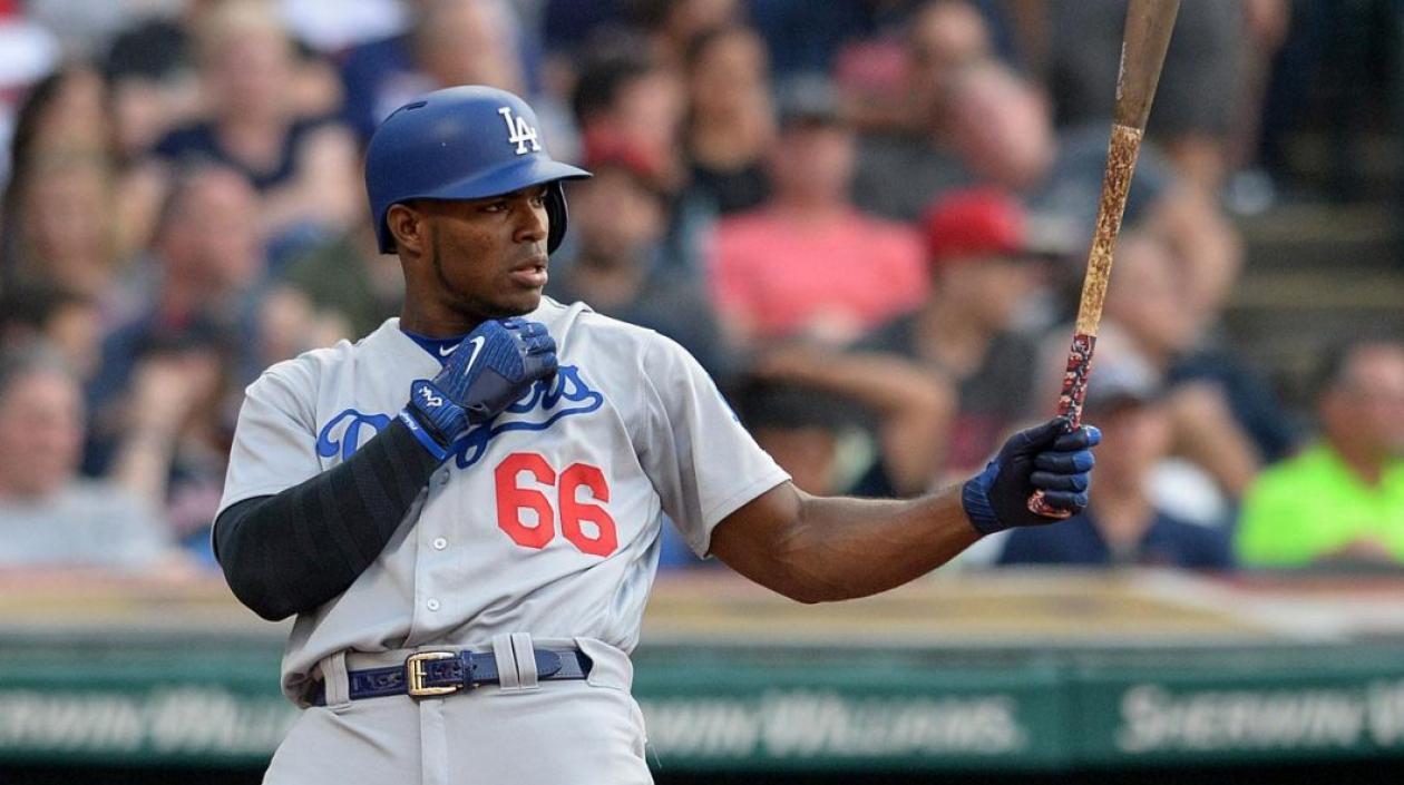 Yasiel Puig, pelotero de Grandes Ligas. 