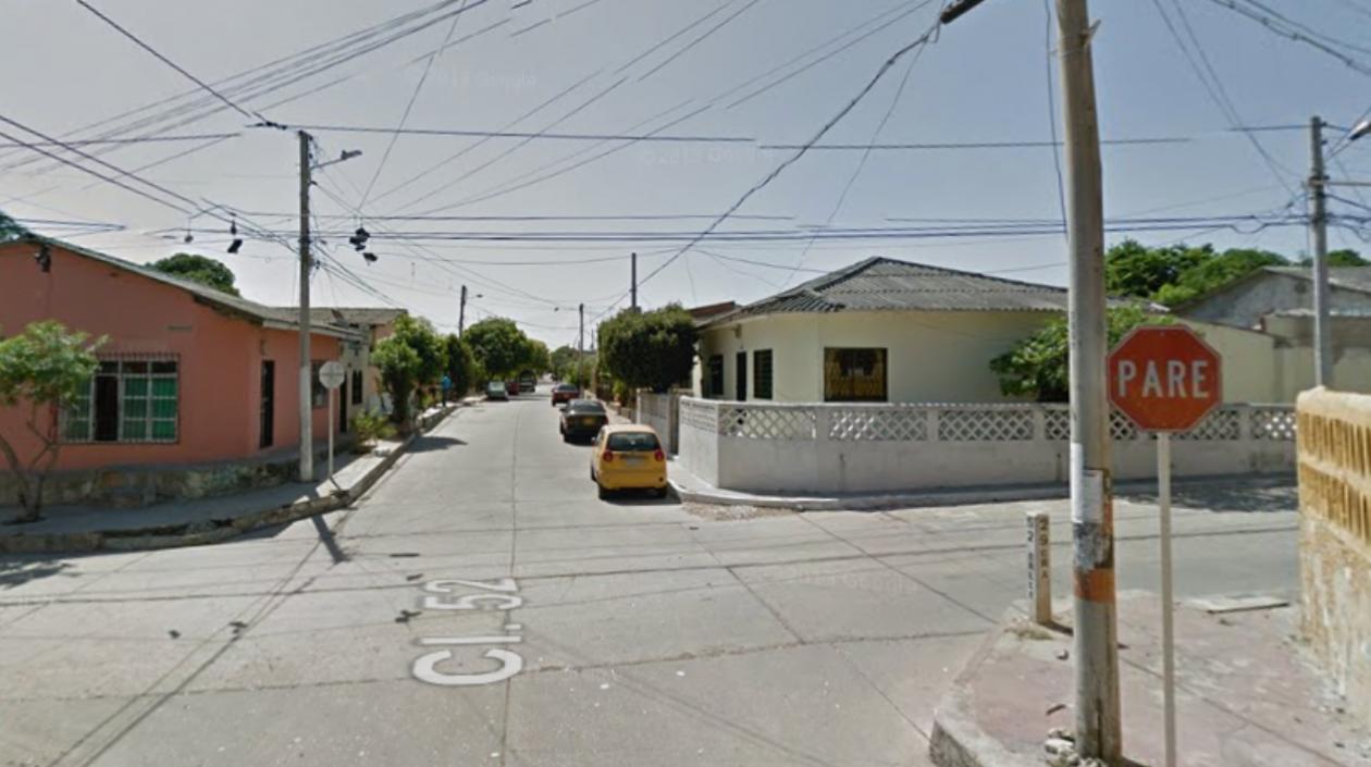 Calle 52 con carrera 29, lugar donde ocurrió el hecho. 