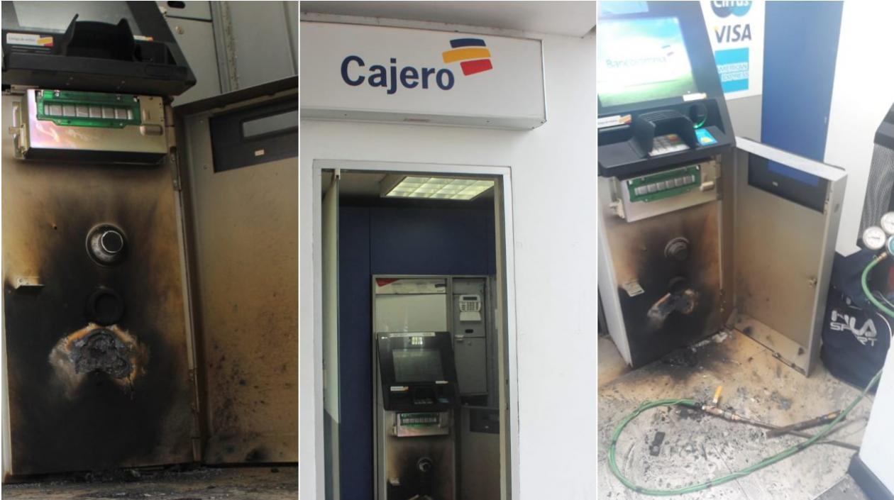 Así quedó el cajero automático de BanColombia.