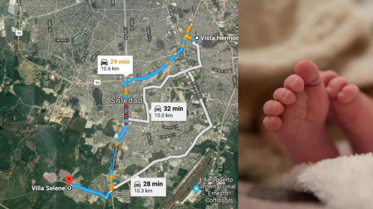 La mujer llevó a la bebé de Villa Selene a Vista Hermosa.