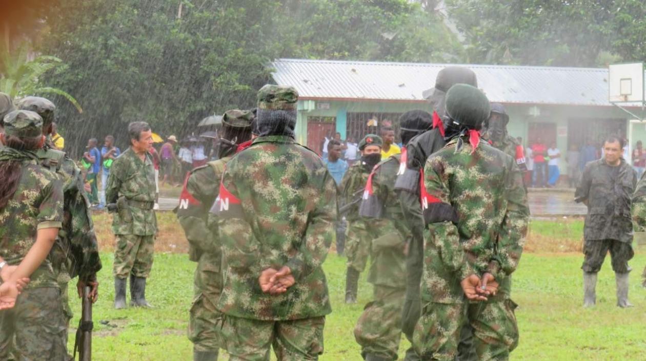 'Pablo Beltrán' en una reunión del ELN.