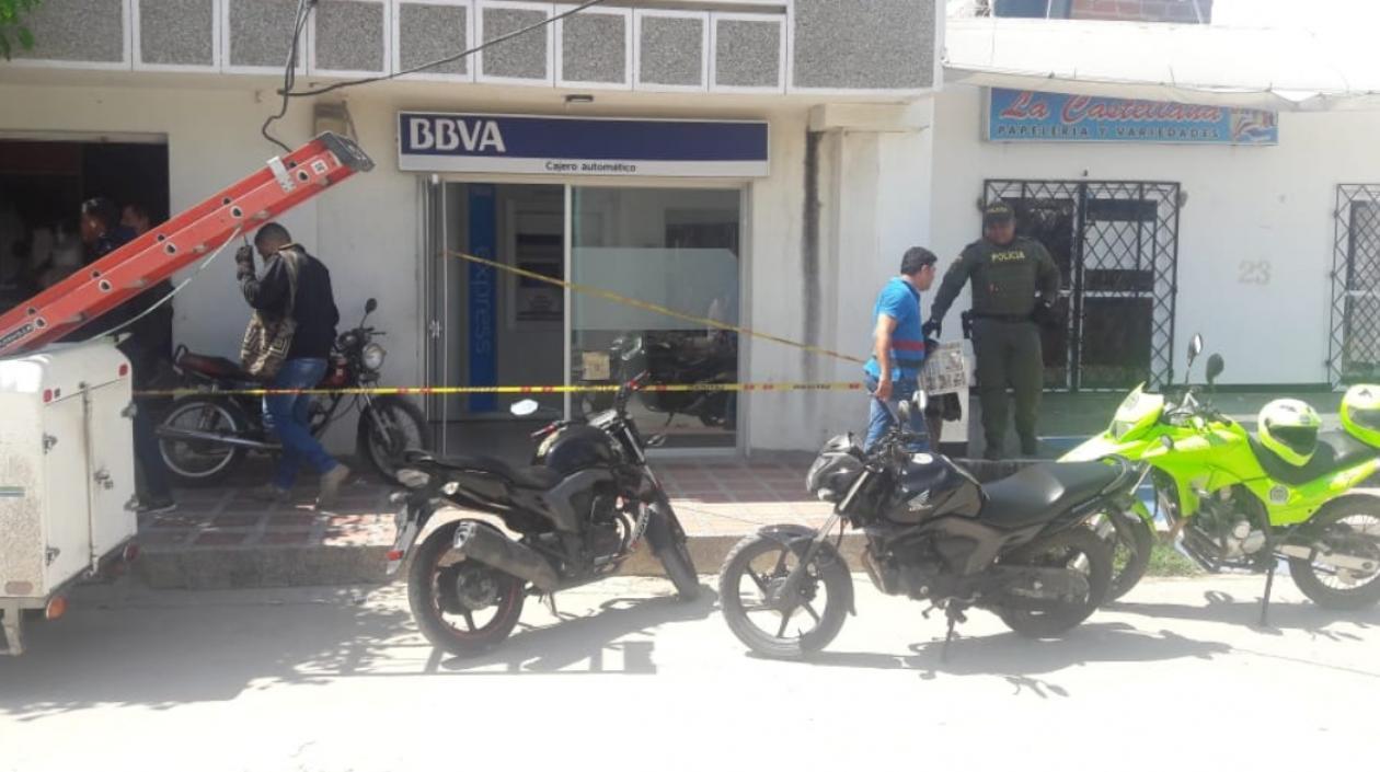 Fachada del cajero automático que intentaron robar. 