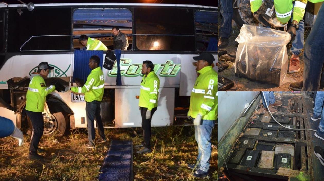 Operativos en el bus accidentado. 