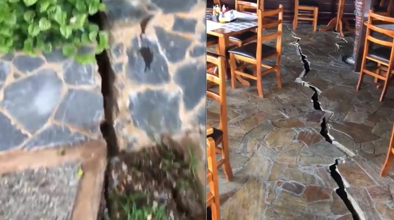 Suelo de restaurante se parte en dos
