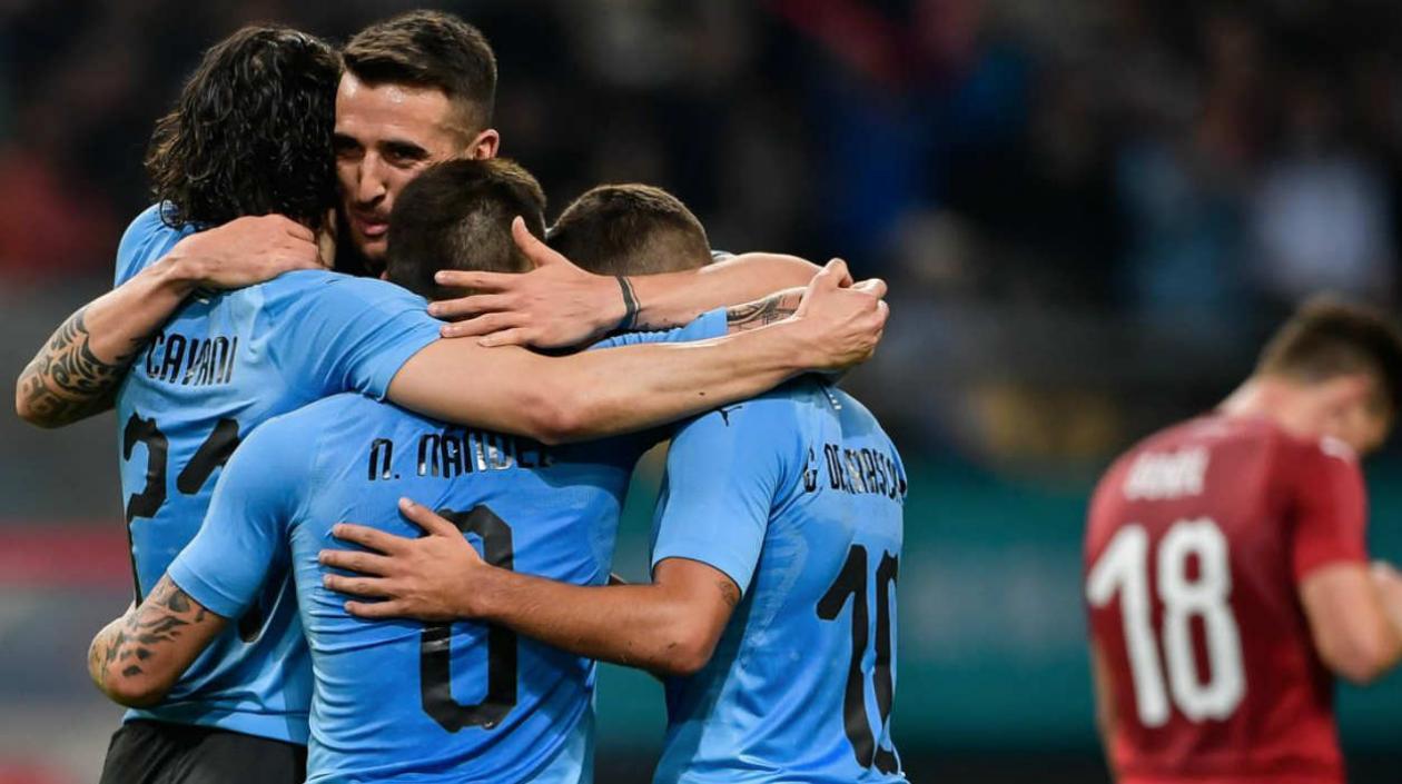 Jugadores de la Selección Uruguaya. 