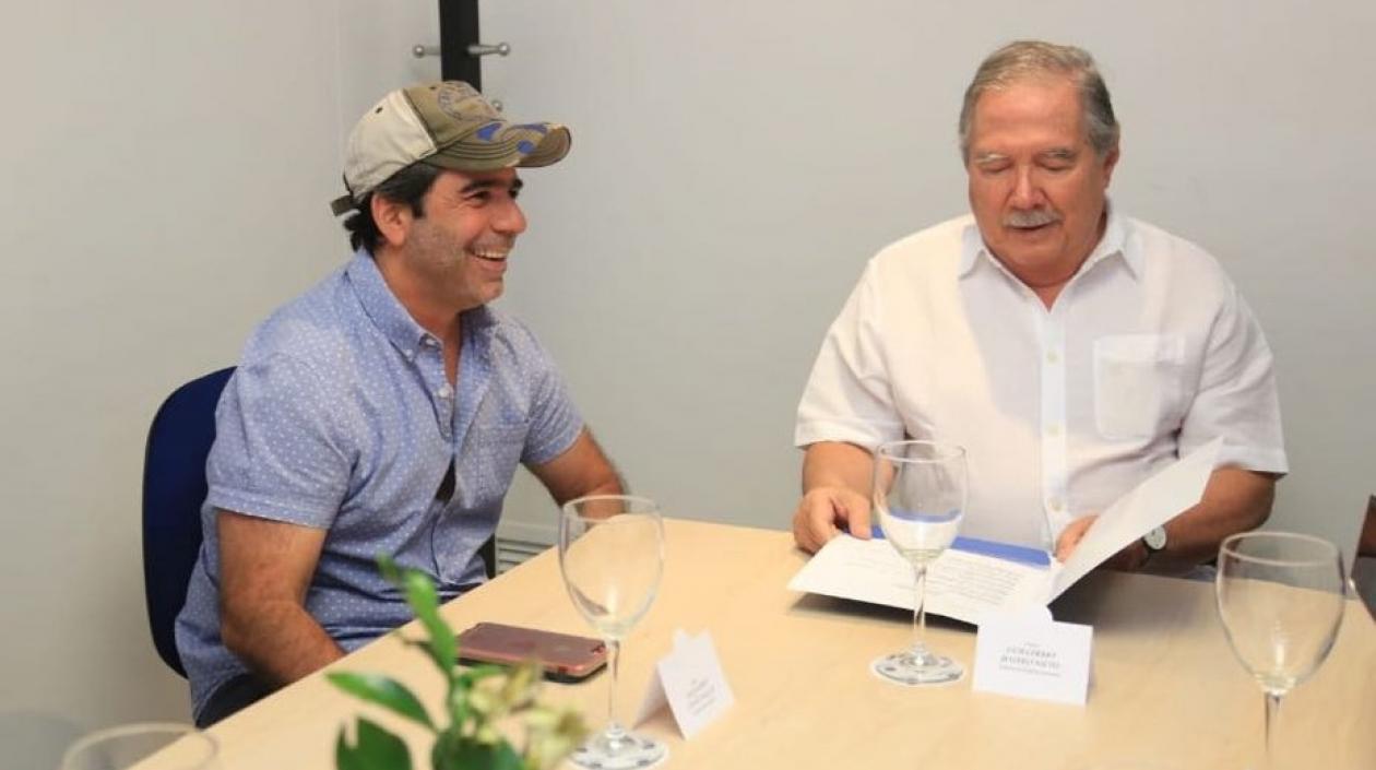 El Alcalde Alejandro Char y el Ministro de Defensa, Guillermo Botero. 