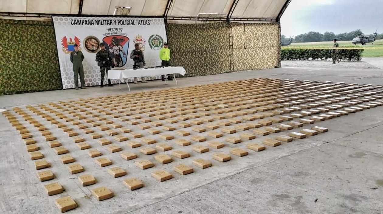 Esta es la cocaína incautada por la Fuerza de Tarea Conjunta Hércules  en Tumaco