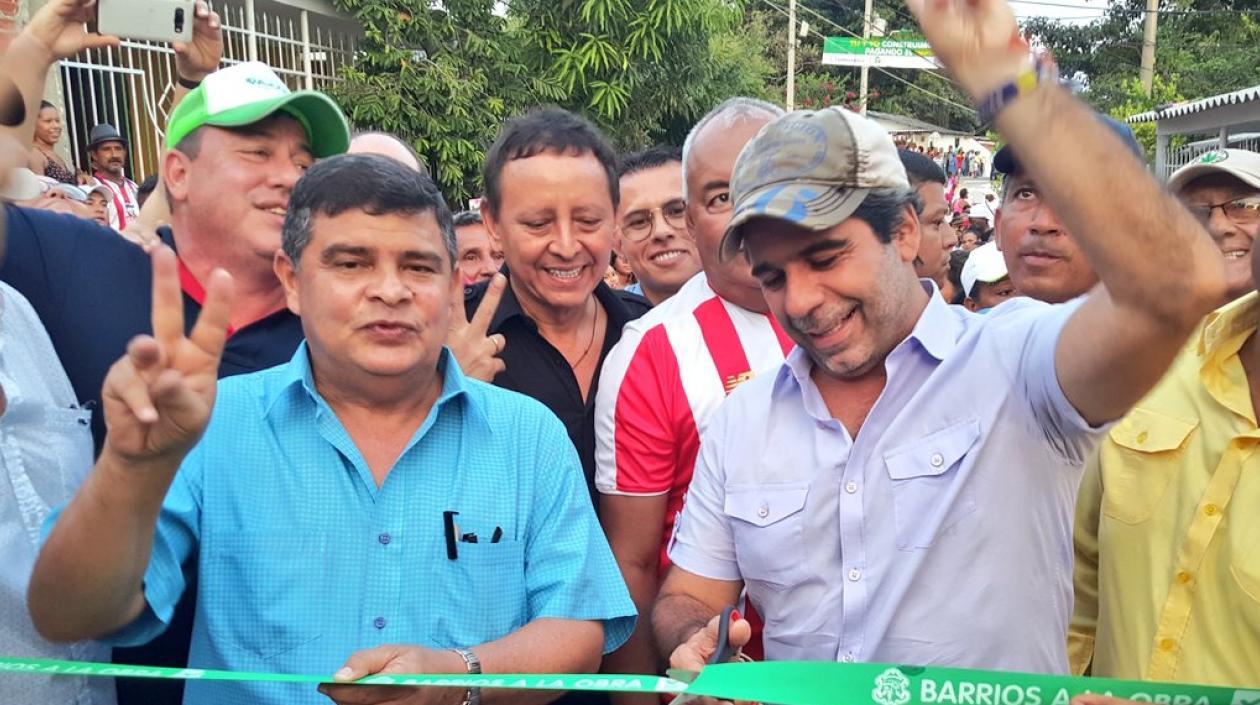 El Secretario de Obras Públicas, Rafael Lafont y el Alcalde Alejandro Char.