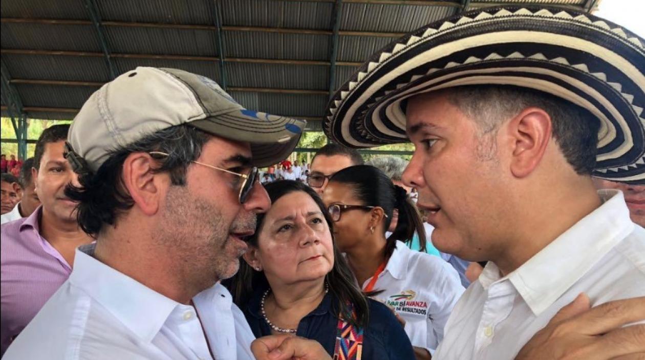 El Alcalde Alejandro Char y el Presidente Iván Duque.