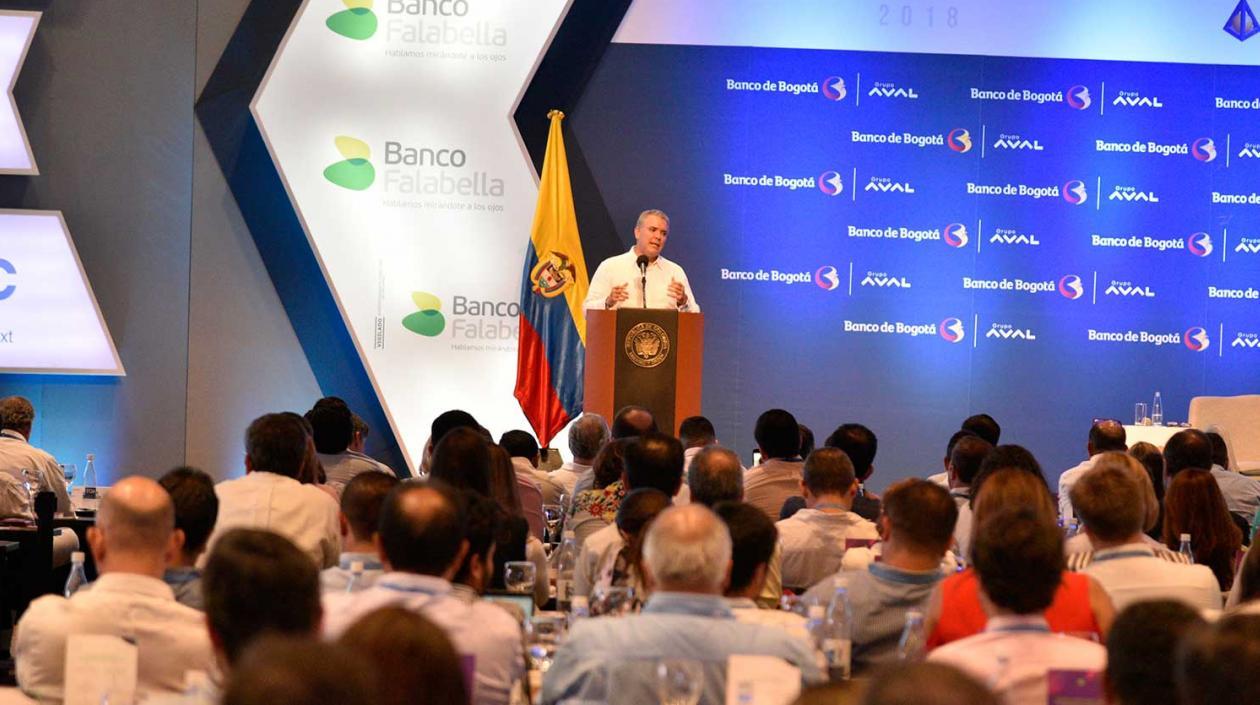 Presidente Iván Duque en el cierre de Congreso de Asobancaria.