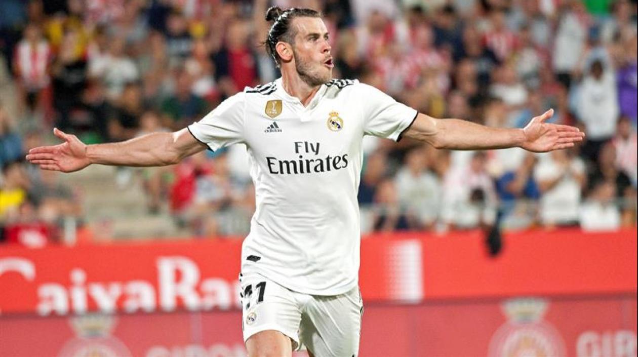 Gareth Bale celebrando su gol ante el Girona. 