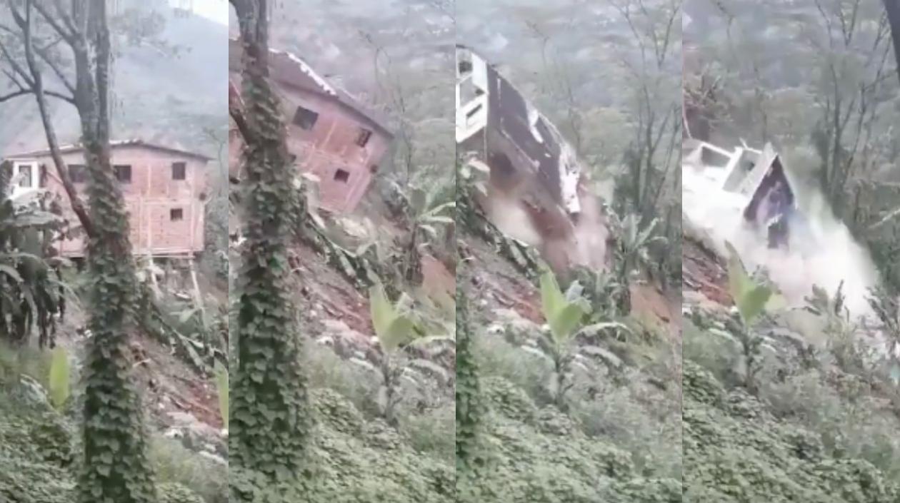 Casa en Guayabetal que quedó completamente destruida.