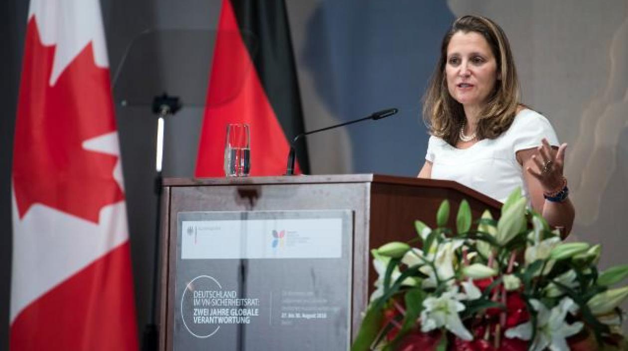 La ministra de Asuntos Exteriores canadiense, Chrystia Freeland.