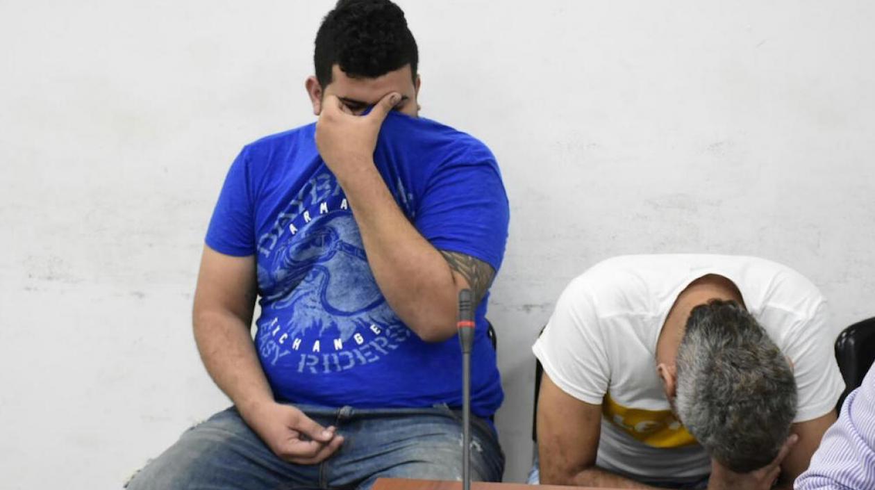 Javier Renán Pabón Vásquez y Jefry Jesús Madera Maldonado, durante la audiencia