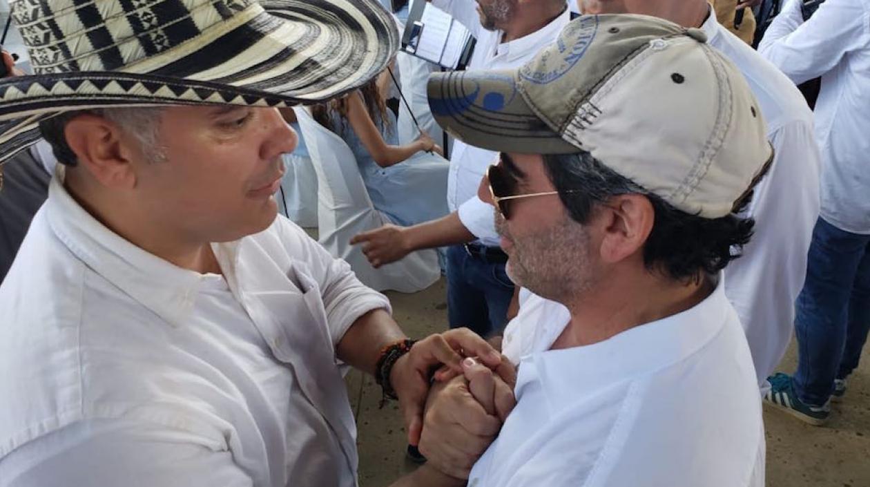 El Presidente Duque y el Alcalde Char en reciente encuentro en San Jacinto, Bolívar.