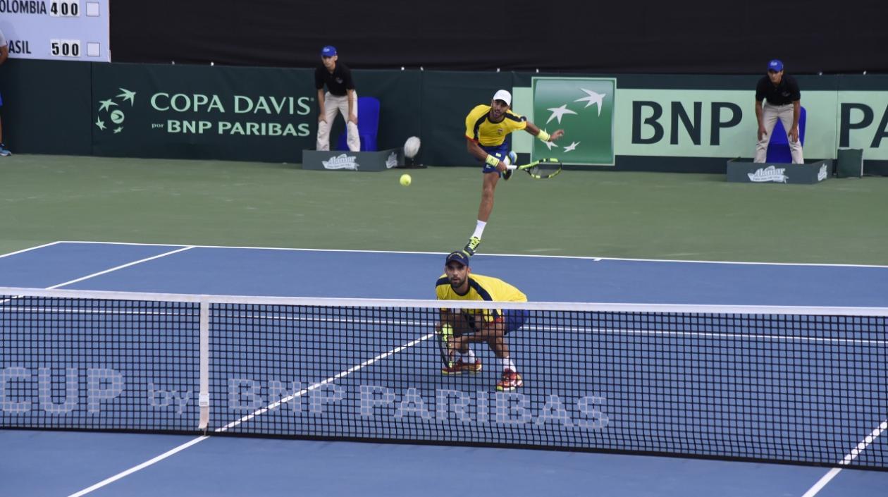 Robert Farah y Juan Sebastián Cabal en partido jugado en Barranquilla. 
