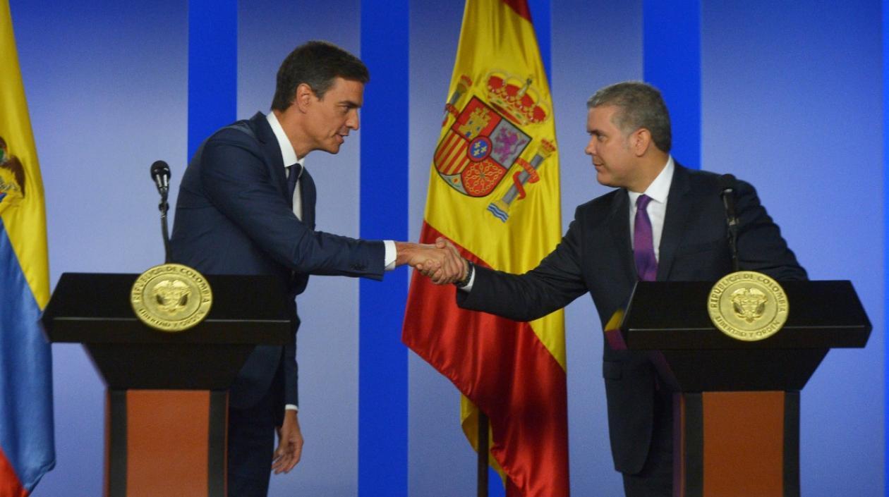  Presidente de Gobierno español y el Presidente de Colombia, Iván Duque.