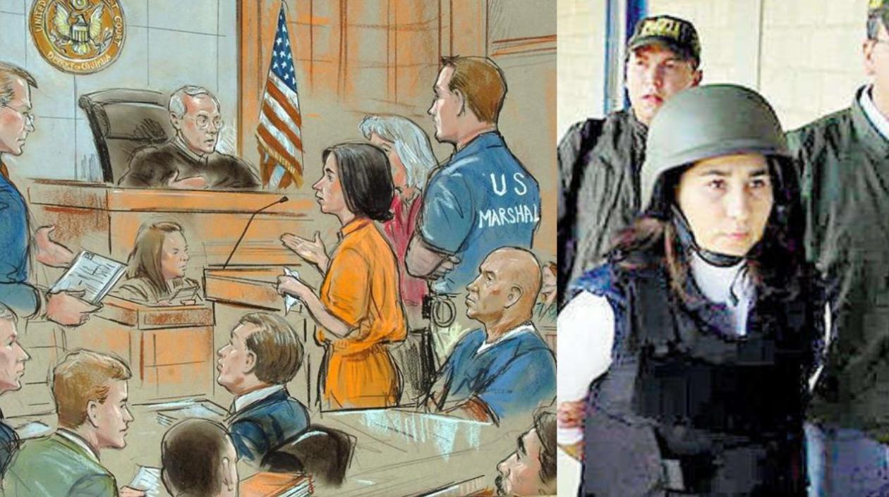 Imagen de archivo de la ilustración del juicio por tráfico de drogas celebrado en Washington, el pasado 2 de julio de 2007, contra la guerrillera colombiana Anayibe Rojas Valderrama, alias "Sonia".